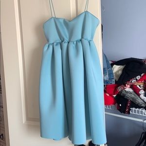 Spaghetti strap baby blue dress